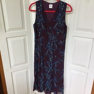 CAbi Purple and Blue Midi Dress